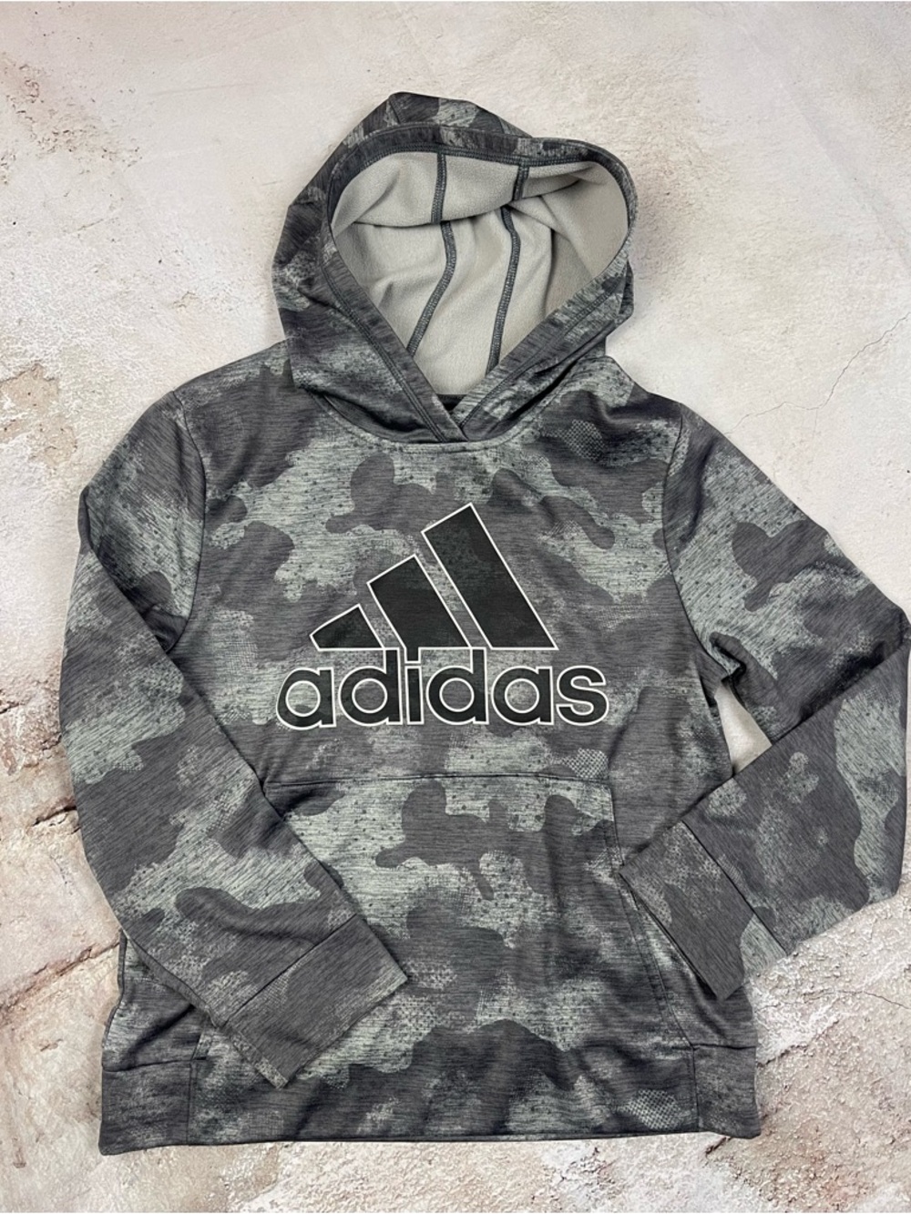 adidas Black & Gray Camo Pullover Hoodie for Kids